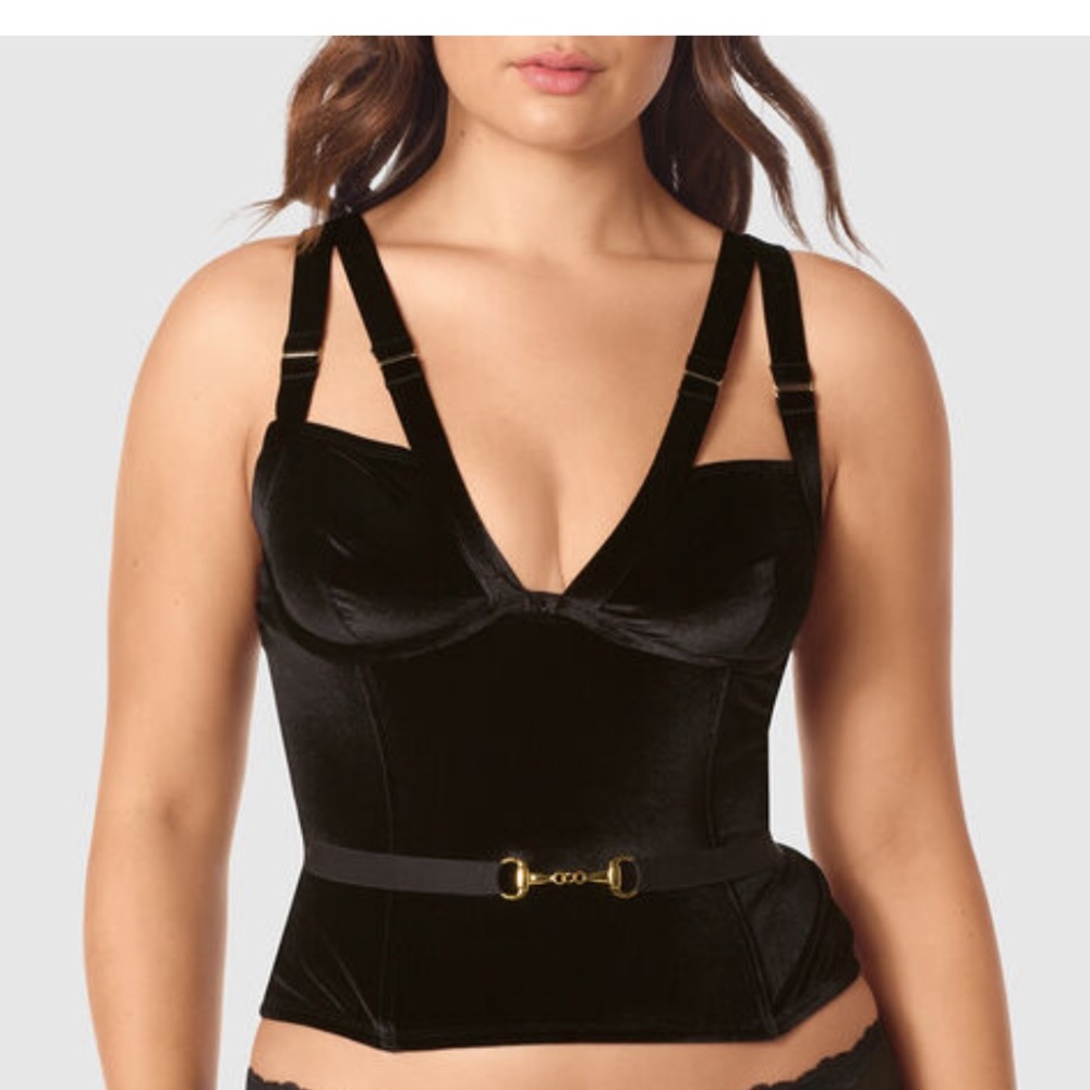 La Senza Black Velvet Bustier